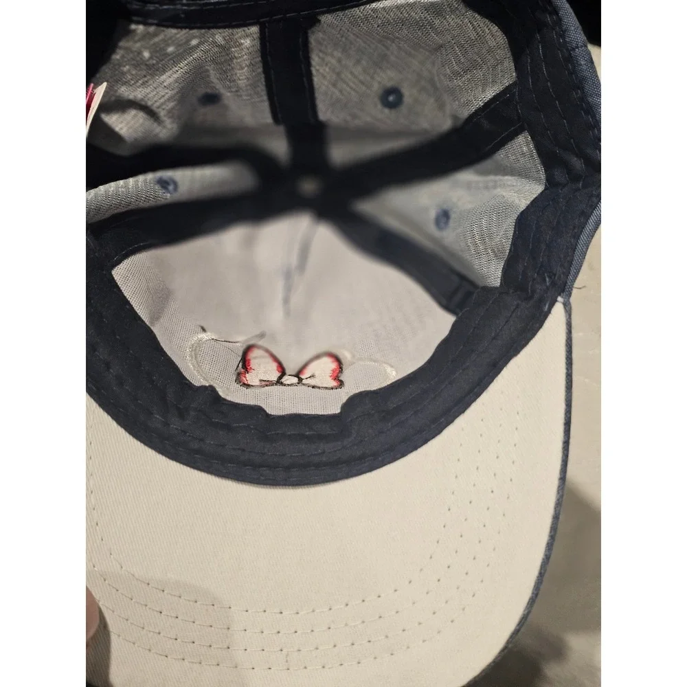 Disney Junior Minnie Mouse Girls Chambray Blue Baseball Cap Hat Snapback Bows
